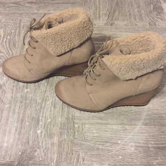 Caslon Wedge Bootie with Faux Fur Lining - Picture 3 of 5